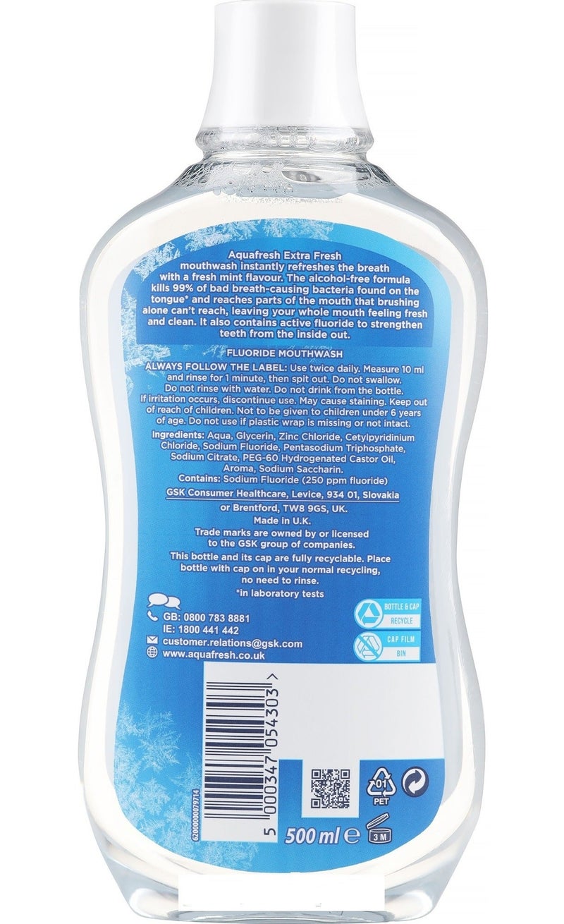 Aquafresh FRESH MINT EXTRA FRESH Daily Mouthwash 500 ml - Image 2